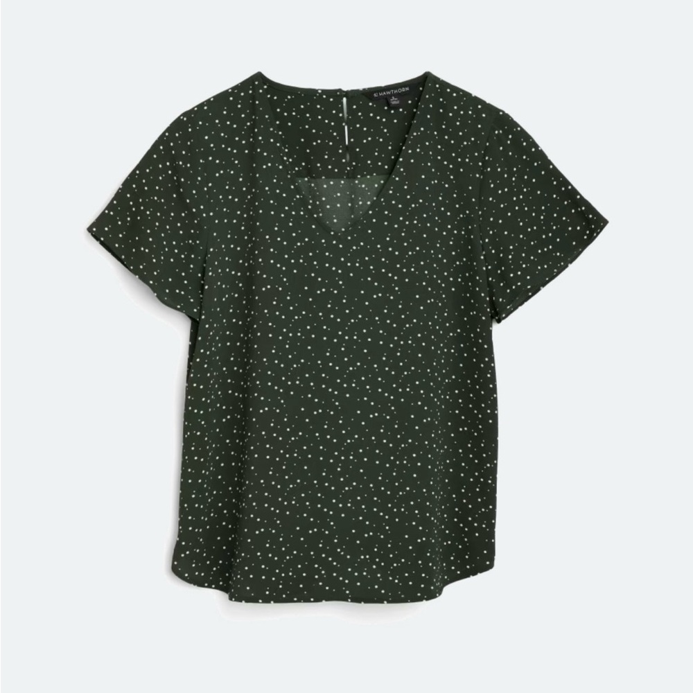 41 Hawthorn Sz Small Dark Green Speckled Blouse
